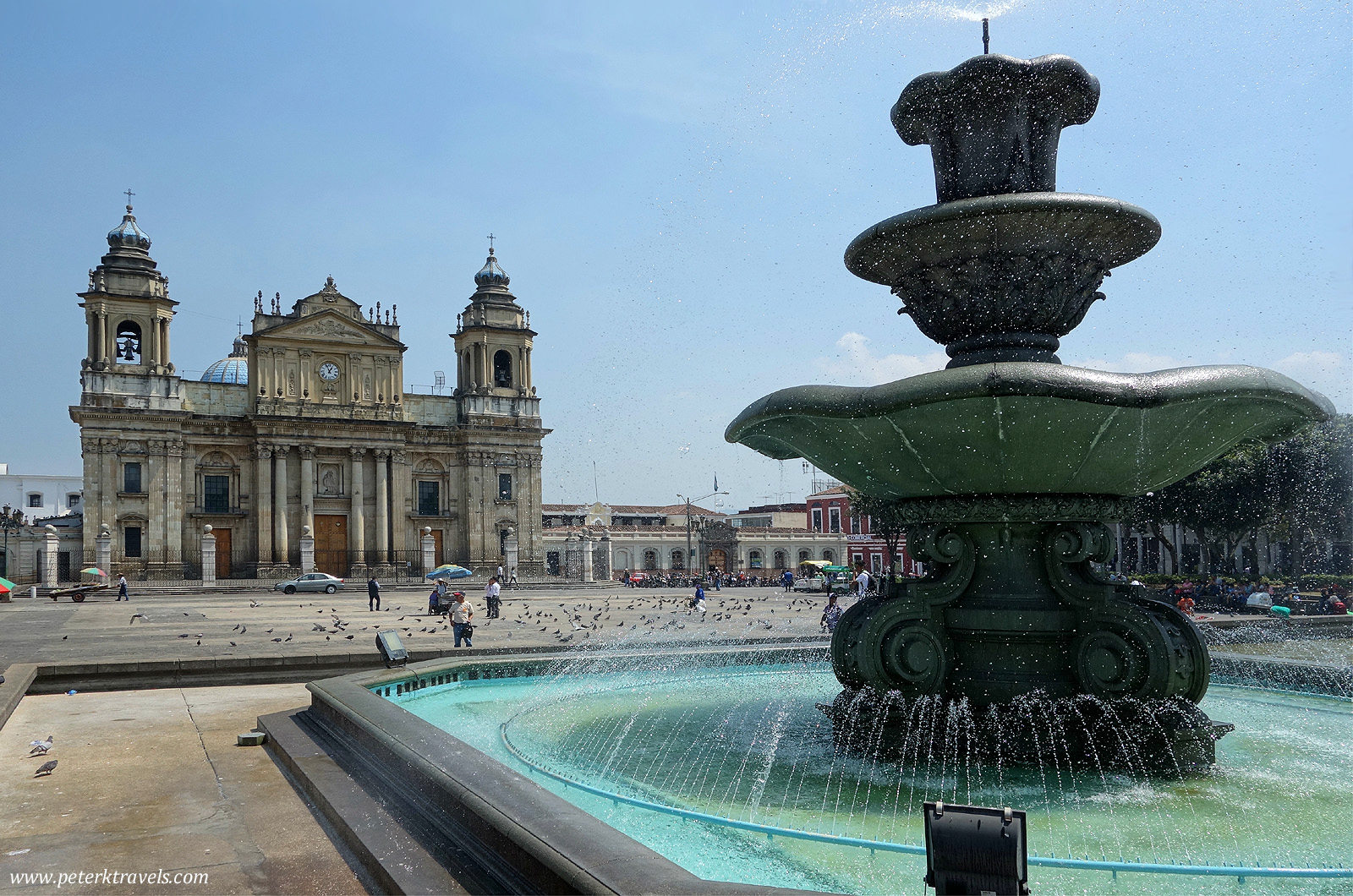 Cathedral and Fountain, Guatemala City