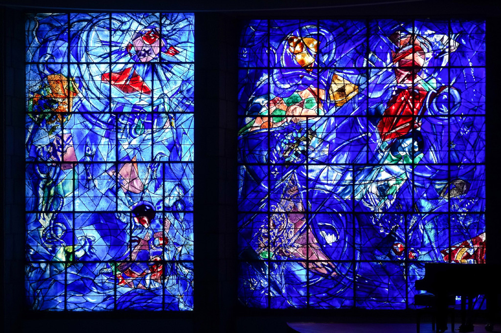 Stained glass window.
