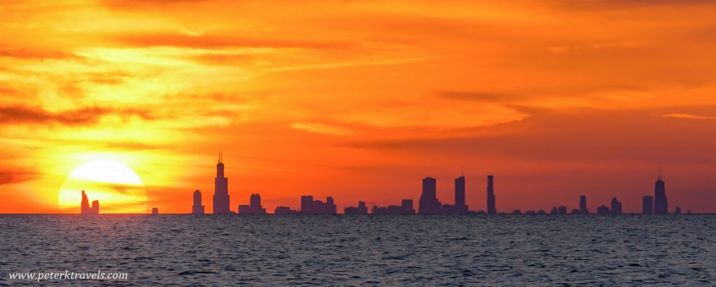 Chicago Skyline From Michigan City, Indiana