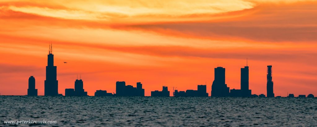 Chicago Skyline From Michigan City, Indiana