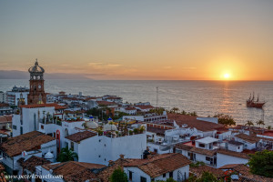 Sunset and a Pirate Ship, Puerto Vallarta
