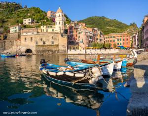 Harbor in Vernazza, Italy.
